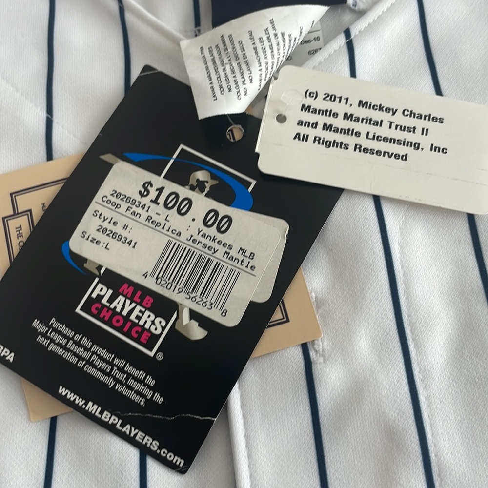 Yankees MLB coop fan replica jersey mantle. Brand new with a tag. sizeL. - Picture 3 of 9